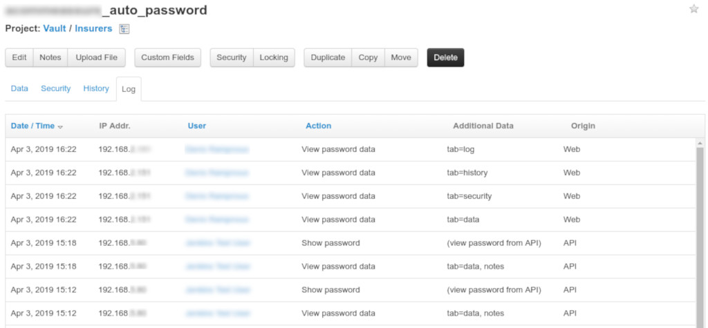 Screen capture of Team Password Manager 02